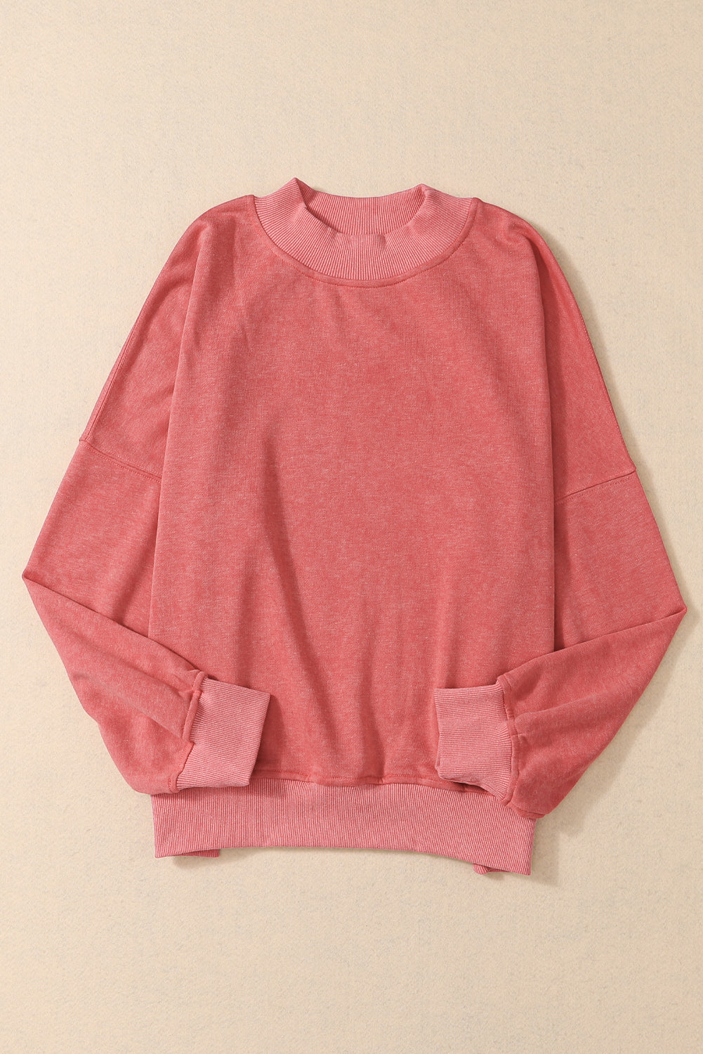 Ruby Plain Drop Shoulder Crew Neck Pullover Sweatshirt