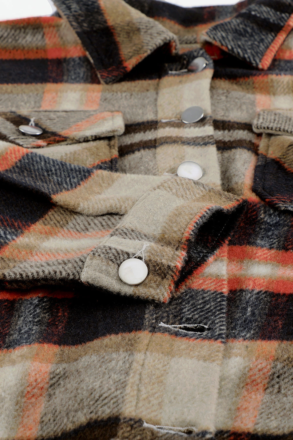 Red Plaid Button Front Pocket Shirt Shacket