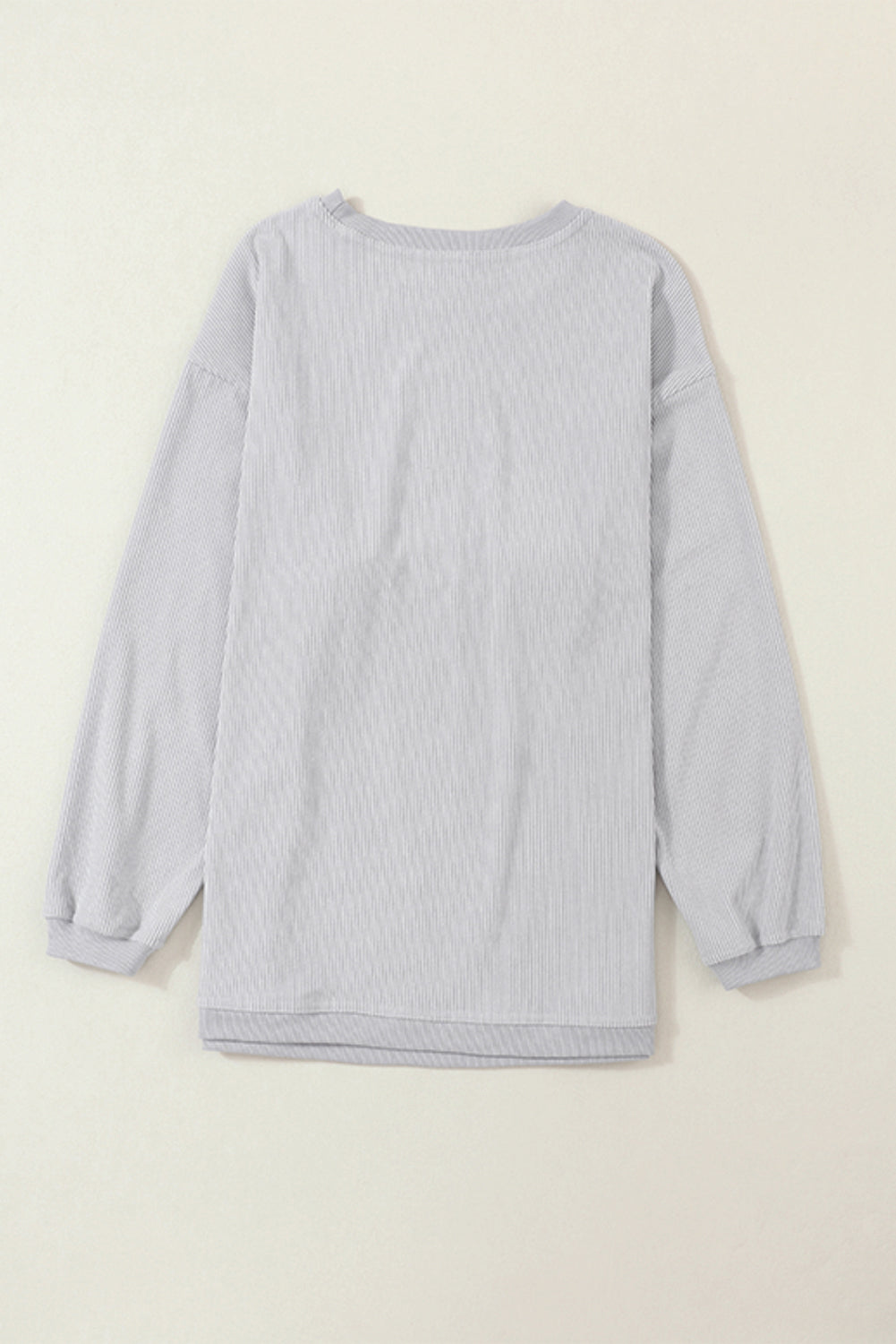 Apricot Drop Shoulder Crinkle Rib Oversized Sweatshirt