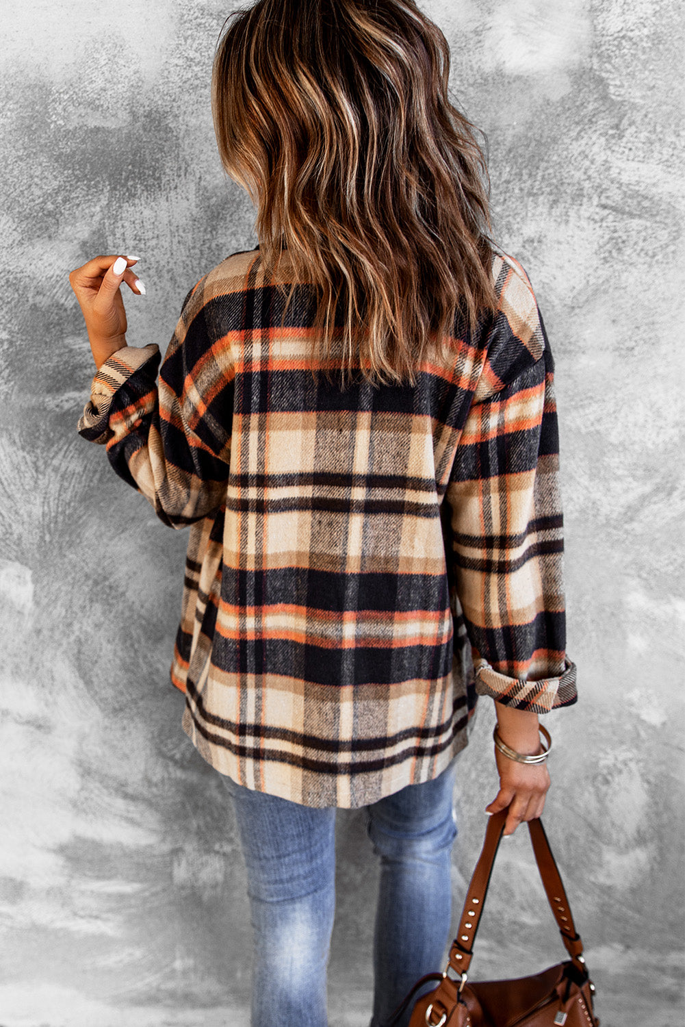 Red Plaid Button Front Pocket Shirt Shacket