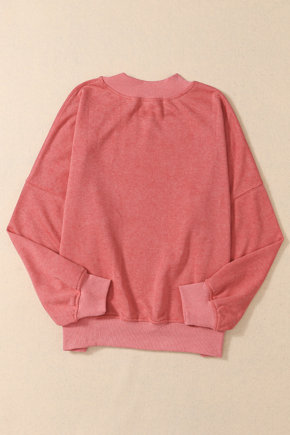 Ruby Plain Drop Shoulder Crew Neck Pullover Sweatshirt