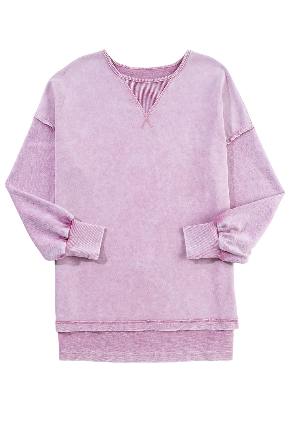 Strawberry Pink Mineral Wash Drop Shoulder Oversized Sweatshirt