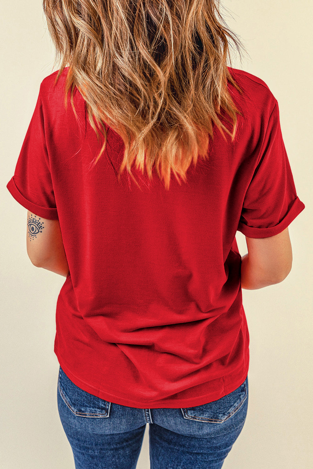 Red Diverse Heart Printed Crewneck Valentines Tee