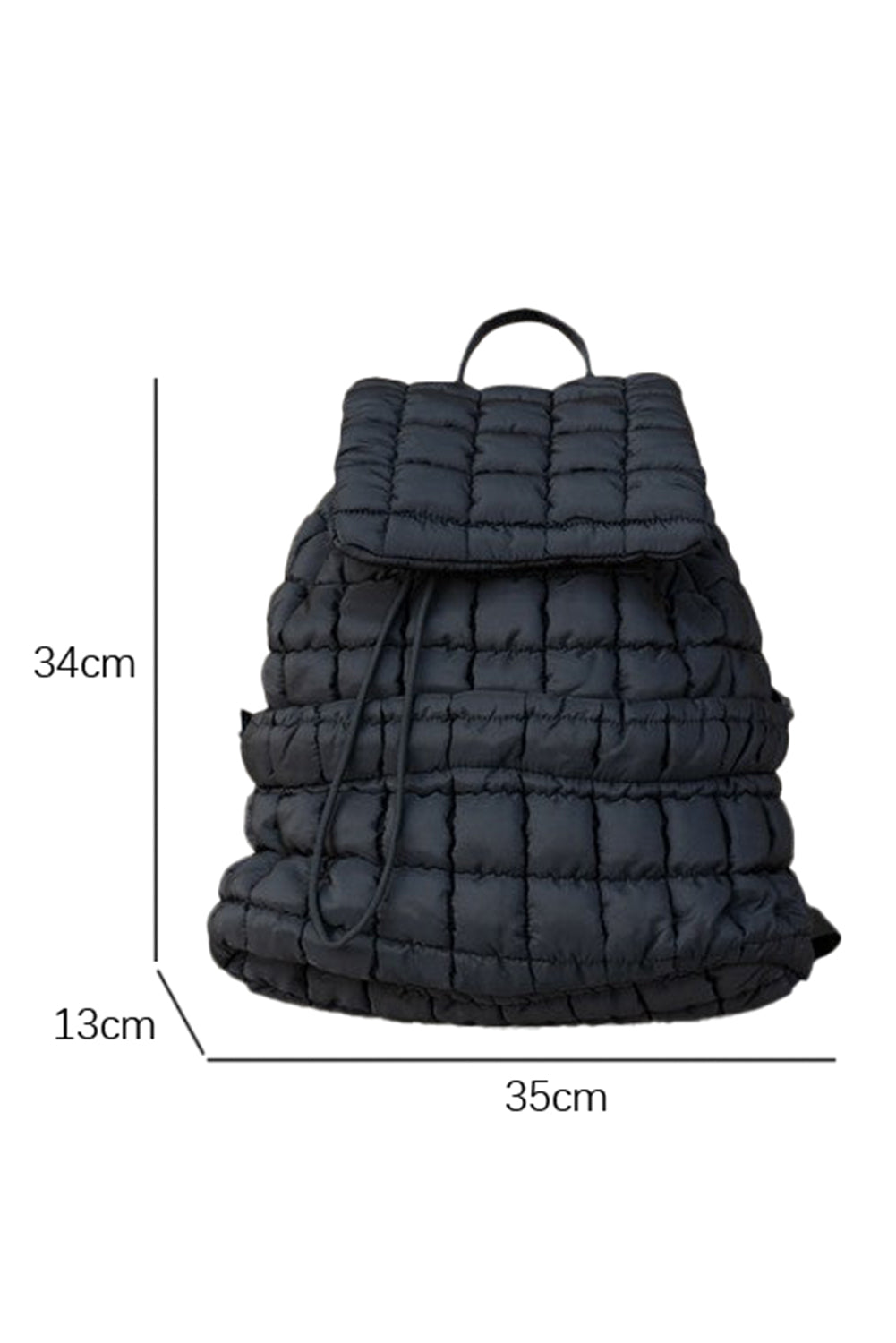 White Solid Flapped Quilted Puffer Backpack