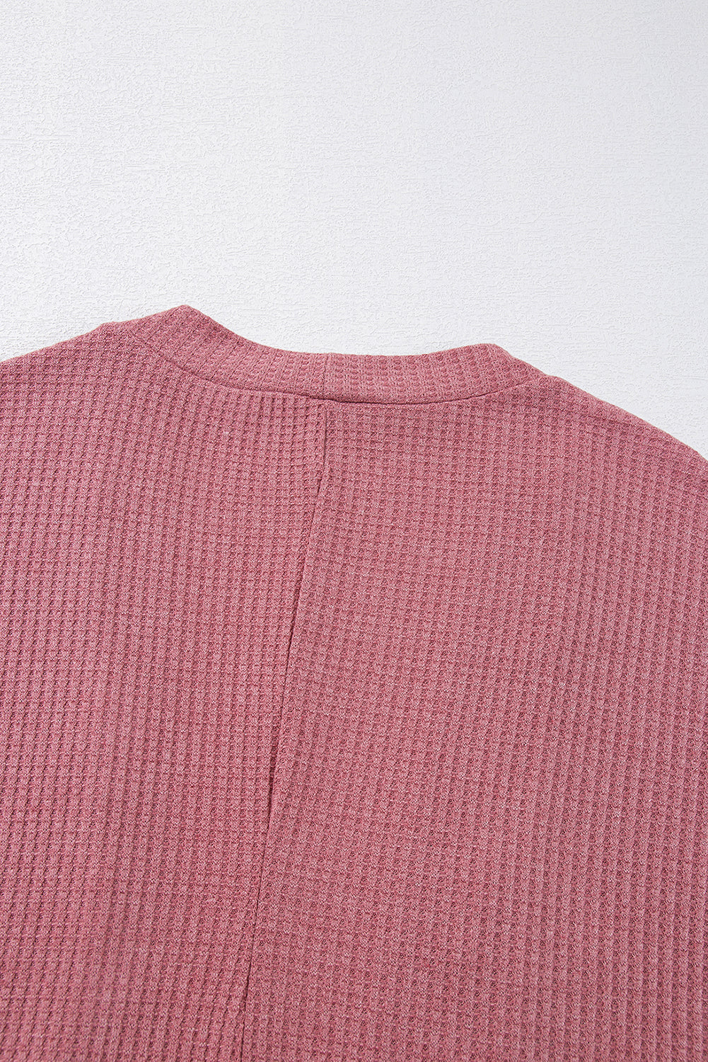 Mineral Red Solid Color Waffle Knit Cardigan