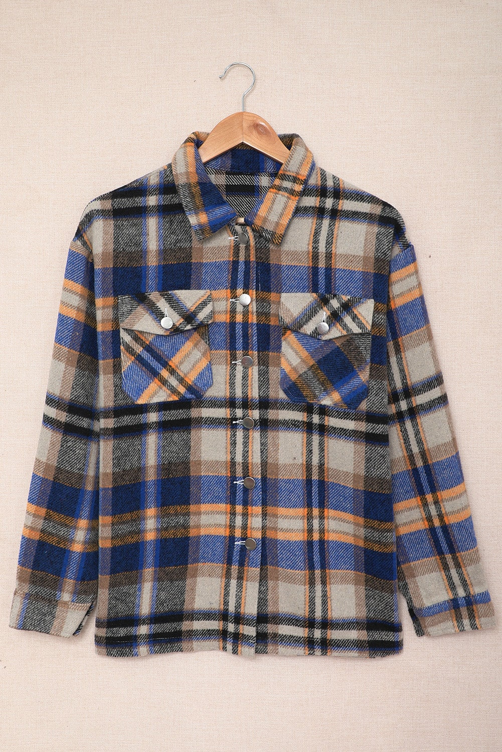 Red Plaid Button Front Pocket Shirt Shacket